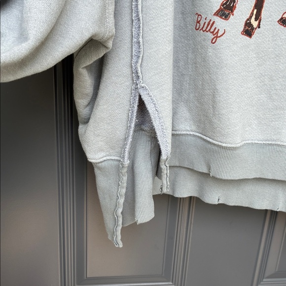 Free people NWOT Gray Sweatshirt with Goat Graphic - Picture 4 of 5